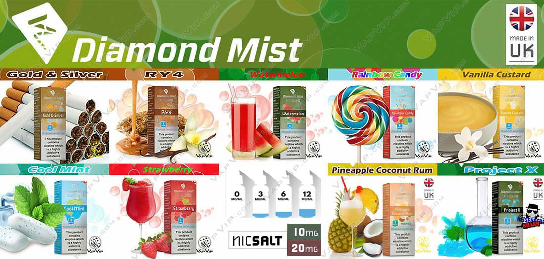 Eliquid 10ml by Diamond Mist e-liquids in Spain